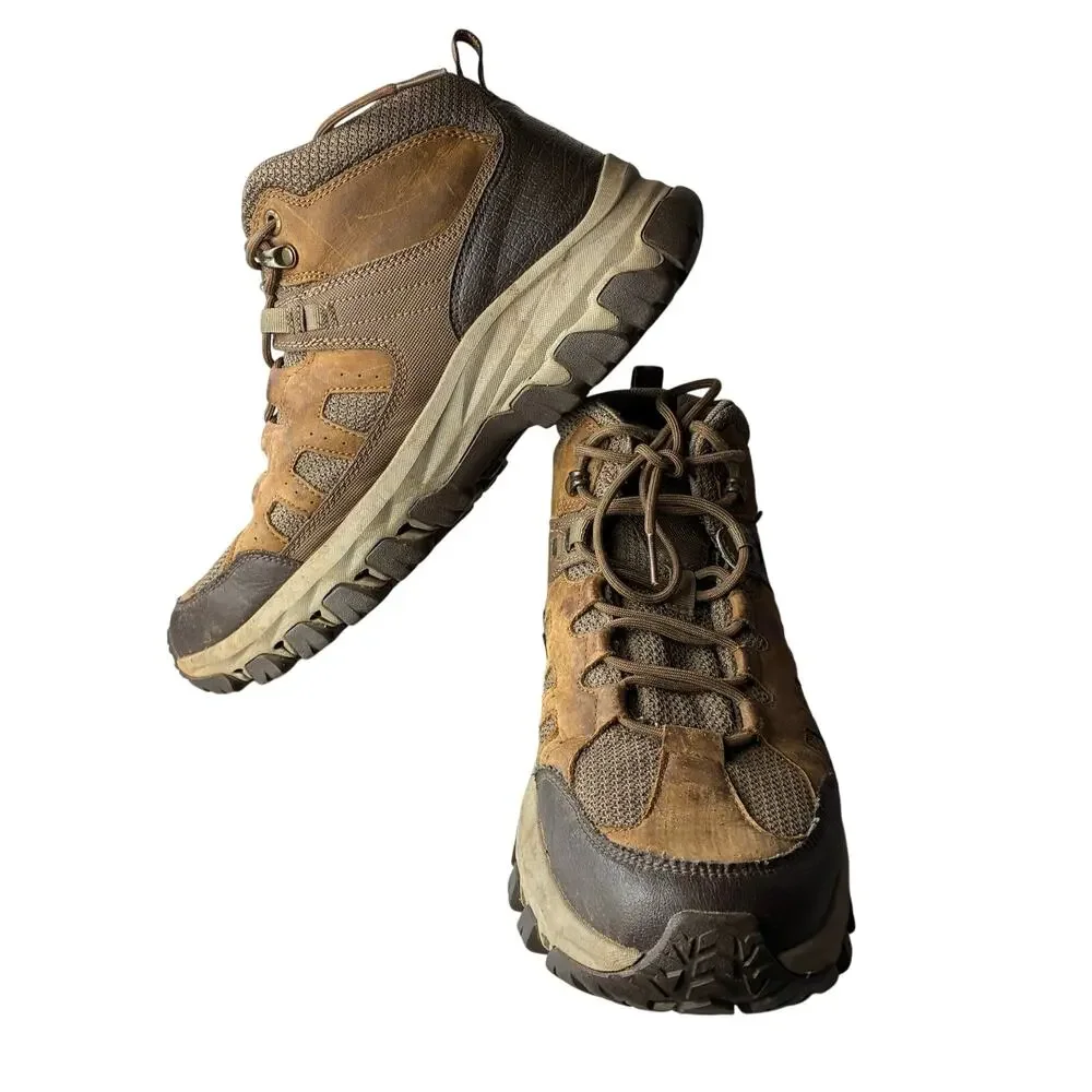Skechers Relaxed Fit Hiking Boots Men's 11.5 Waterproof Goodyear Brown Leather